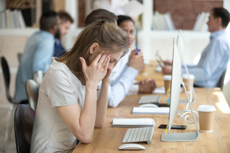 stressed employee in an office